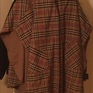 Burberry looking poncho, turns around into a raincoat.